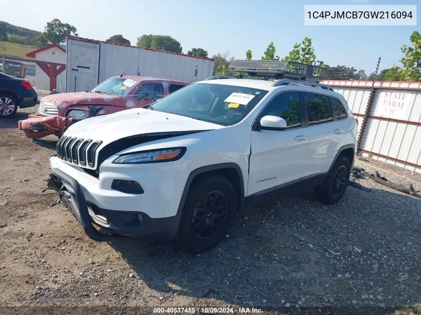 2016 Jeep Cherokee Latitude VIN: 1C4PJMCB7GW216094 Lot: 40537455