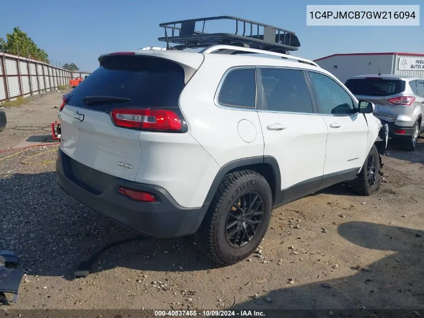 2016 Jeep Cherokee Latitude VIN: 1C4PJMCB7GW216094 Lot: 40537455