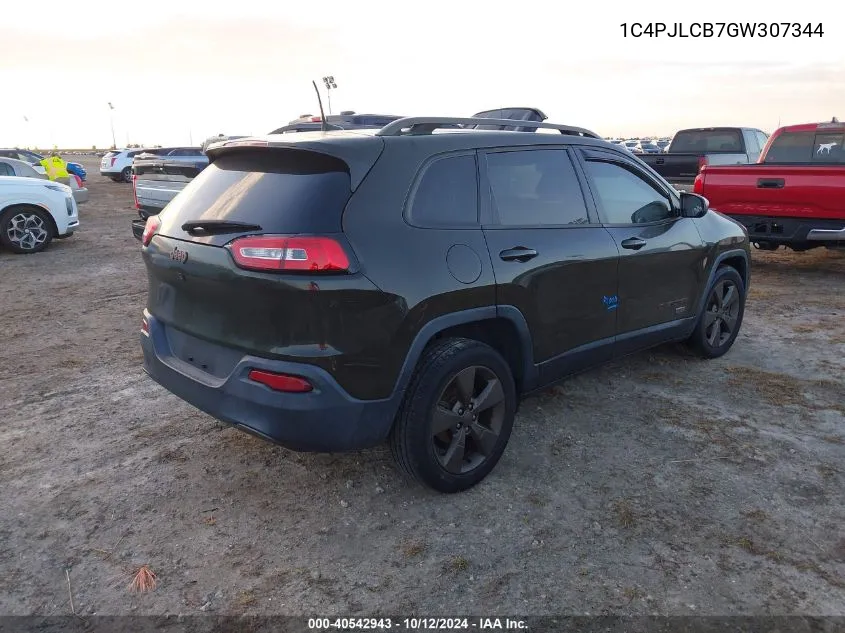 2016 Jeep Cherokee Latitude VIN: 1C4PJLCB7GW307344 Lot: 40542943