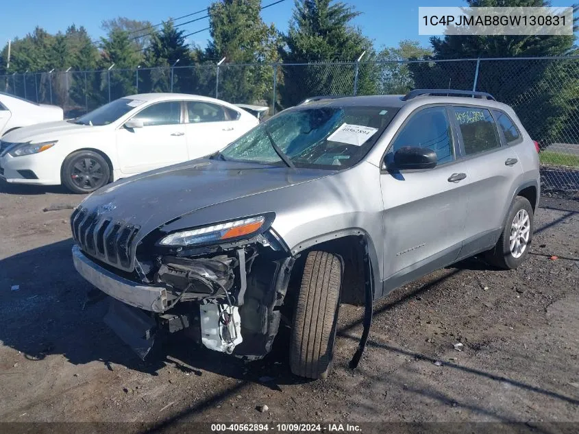 2016 Jeep Cherokee Sport VIN: 1C4PJMAB8GW130831 Lot: 40562894