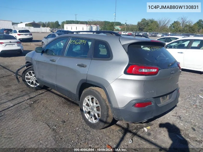 2016 Jeep Cherokee Sport VIN: 1C4PJMAB8GW130831 Lot: 40562894