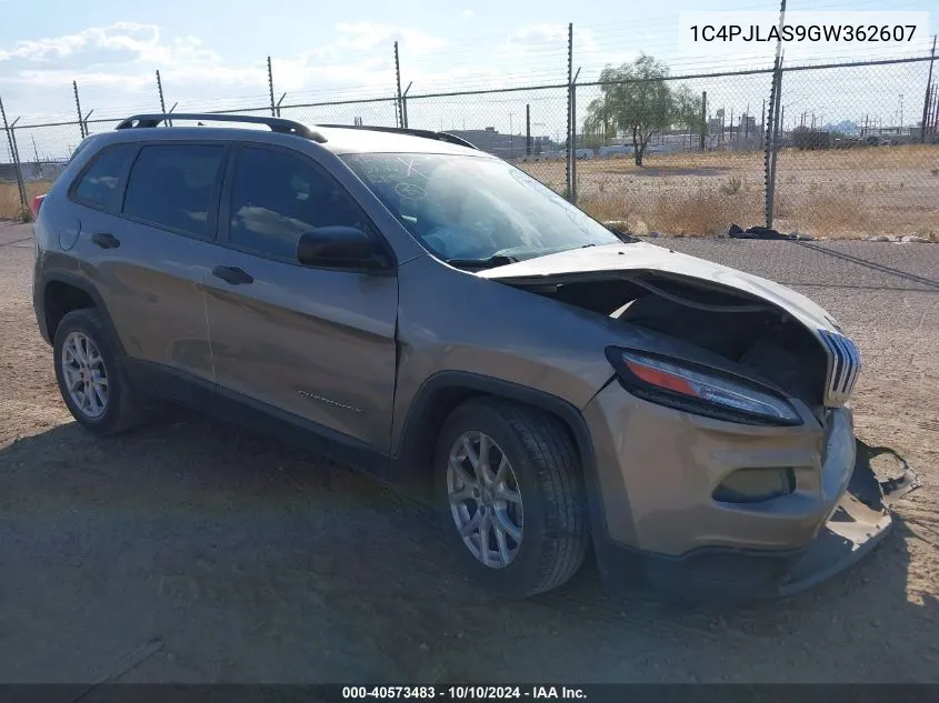 2016 Jeep Cherokee Sport VIN: 1C4PJLAS9GW362607 Lot: 40573483