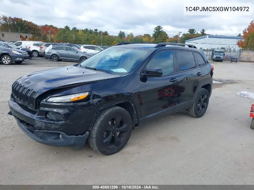 2016 Jeep Cherokee Altitude VIN: 1C4PJMCSXGW104972 Lot: 40581299