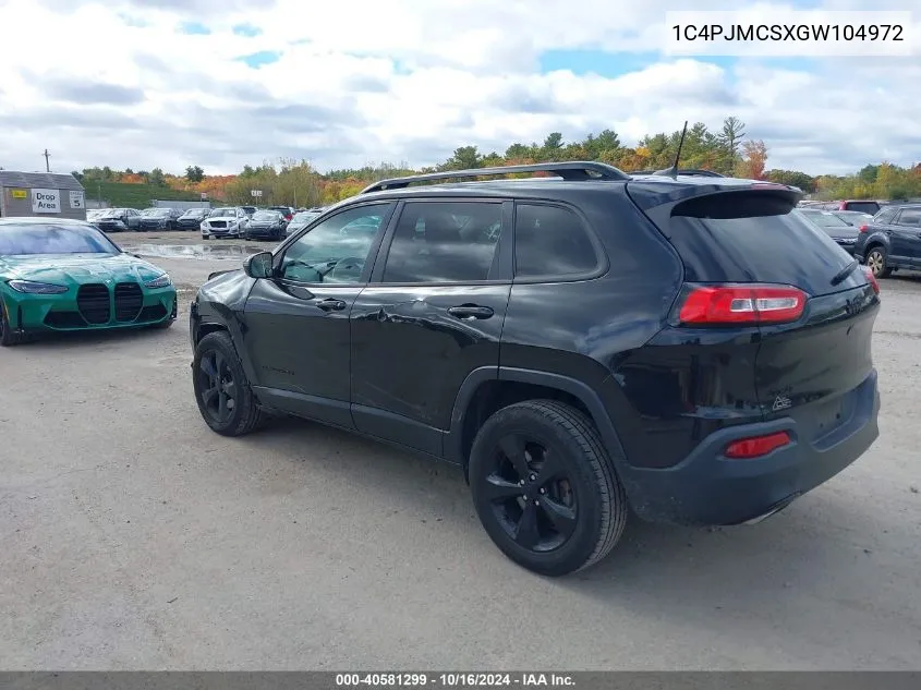 2016 Jeep Cherokee Altitude VIN: 1C4PJMCSXGW104972 Lot: 40581299