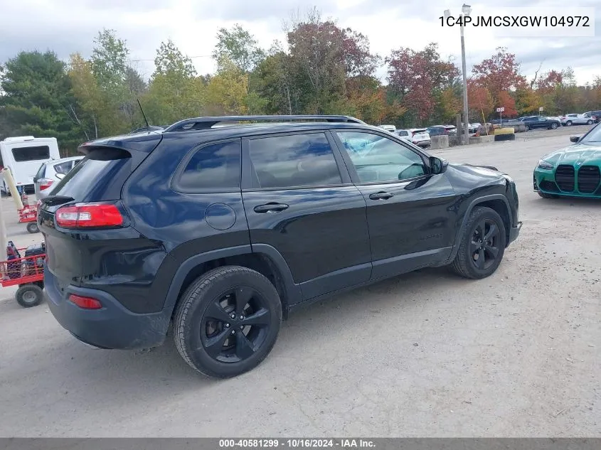 2016 Jeep Cherokee Altitude VIN: 1C4PJMCSXGW104972 Lot: 40581299