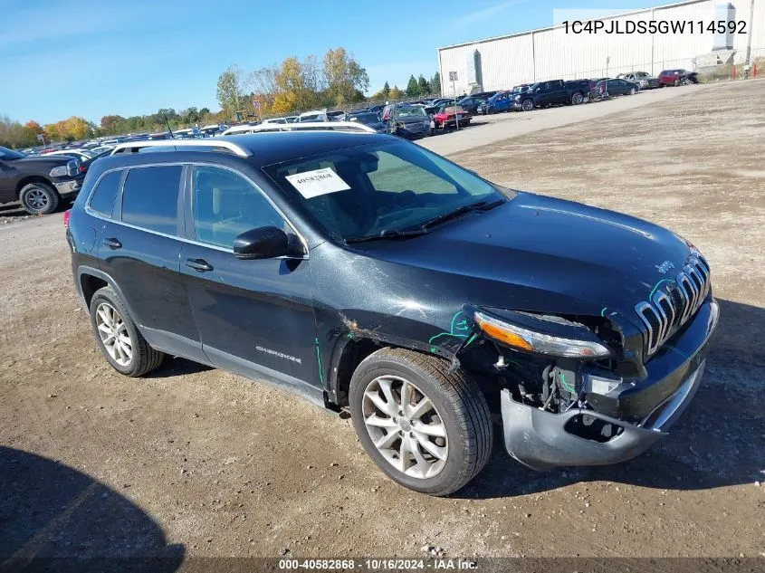 2016 Jeep Cherokee Limited VIN: 1C4PJLDS5GW114592 Lot: 40582868