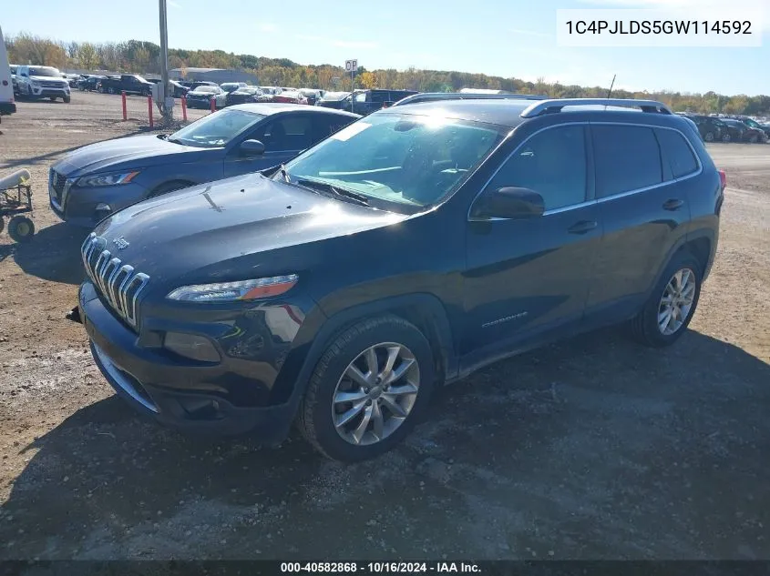 2016 Jeep Cherokee Limited VIN: 1C4PJLDS5GW114592 Lot: 40582868