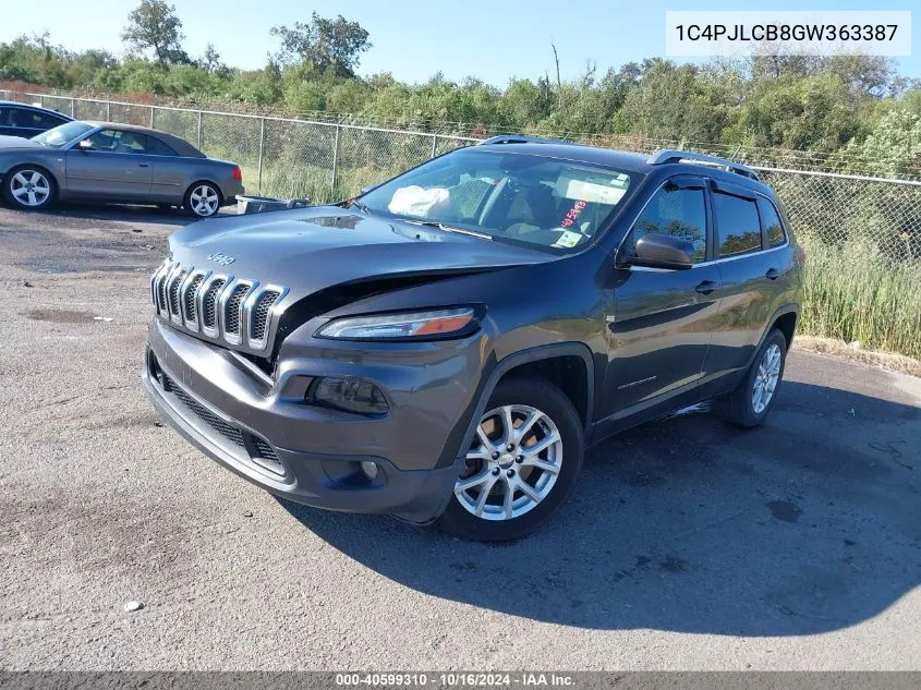 2016 Jeep Cherokee Latitude VIN: 1C4PJLCB8GW363387 Lot: 40599310