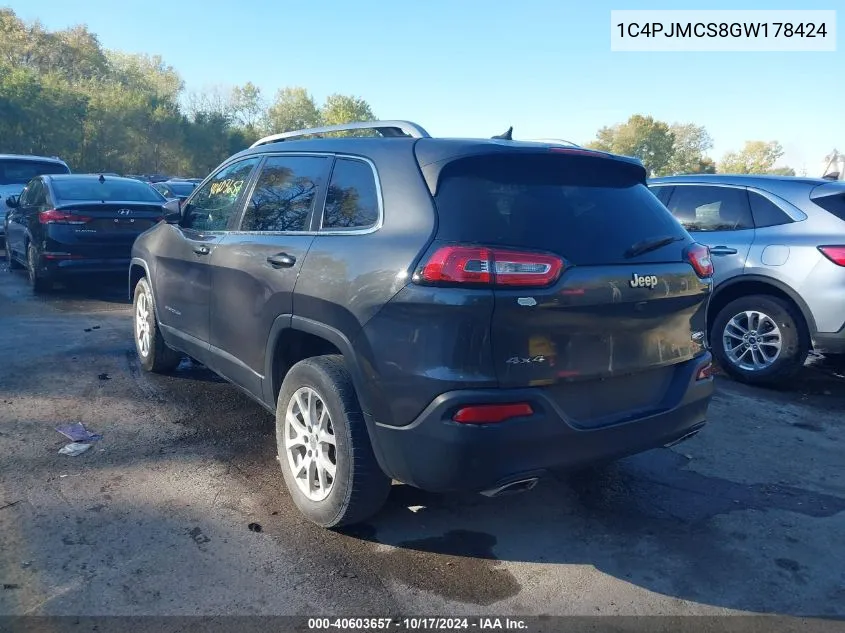 2016 Jeep Cherokee Latitude VIN: 1C4PJMCS8GW178424 Lot: 40603657