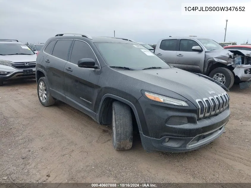 2016 Jeep Cherokee Limited VIN: 1C4PJLDS0GW347652 Lot: 40607888