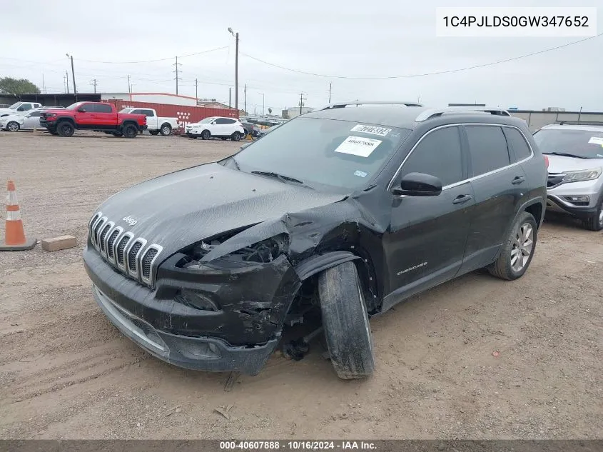 2016 Jeep Cherokee Limited VIN: 1C4PJLDS0GW347652 Lot: 40607888