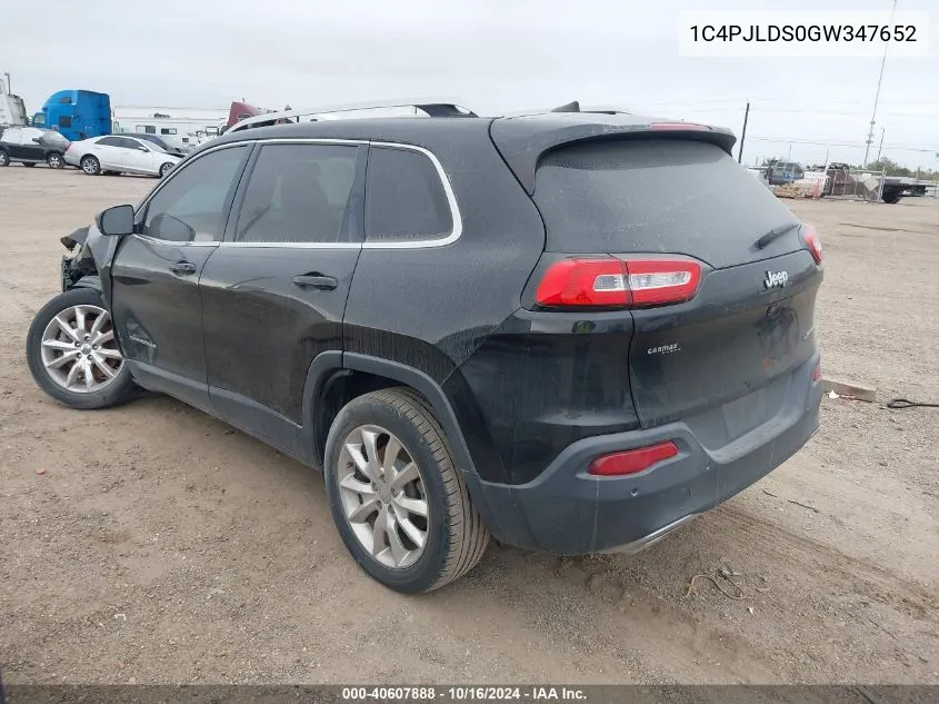 2016 Jeep Cherokee Limited VIN: 1C4PJLDS0GW347652 Lot: 40607888