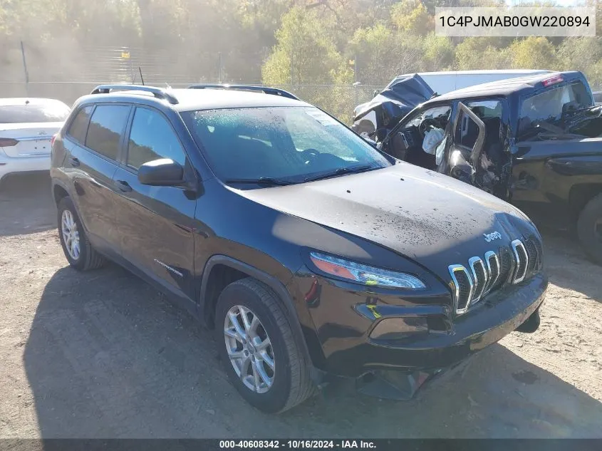 2016 Jeep Cherokee Sport VIN: 1C4PJMAB0GW220894 Lot: 40608342