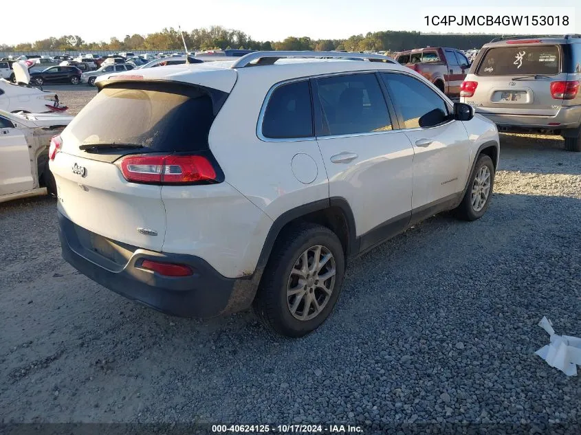 2016 Jeep Cherokee Latitude VIN: 1C4PJMCB4GW153018 Lot: 40624125