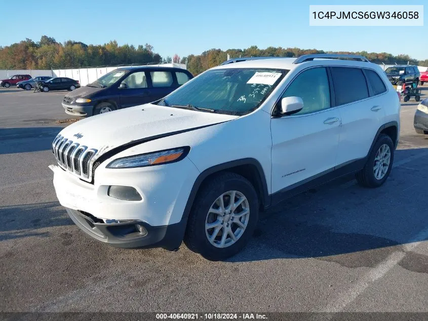 2016 Jeep Cherokee North VIN: 1C4PJMCS6GW346058 Lot: 40640921