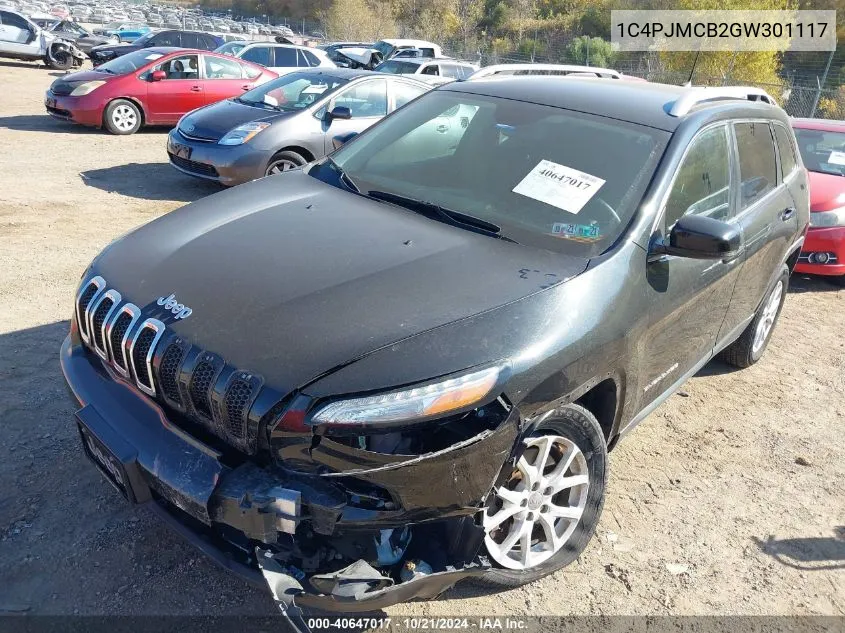 2016 Jeep Cherokee Latitude VIN: 1C4PJMCB2GW301117 Lot: 40647017