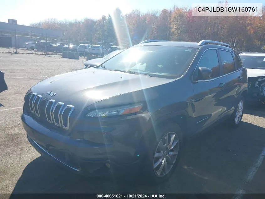 2016 Jeep Cherokee Limited VIN: 1C4PJLDB1GW160761 Lot: 40651621