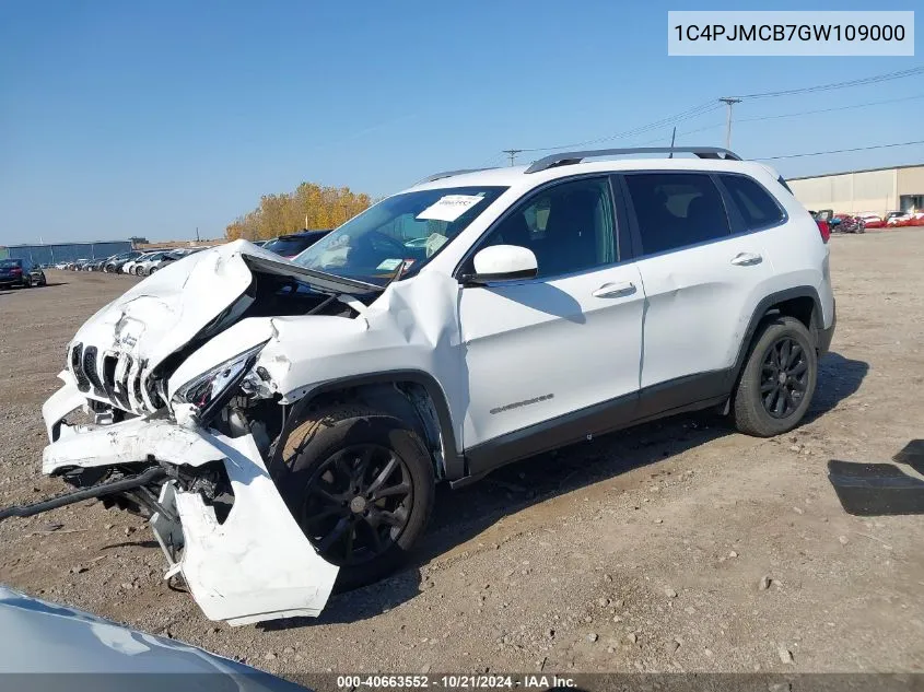 2016 Jeep Cherokee Latitude VIN: 1C4PJMCB7GW109000 Lot: 40663552