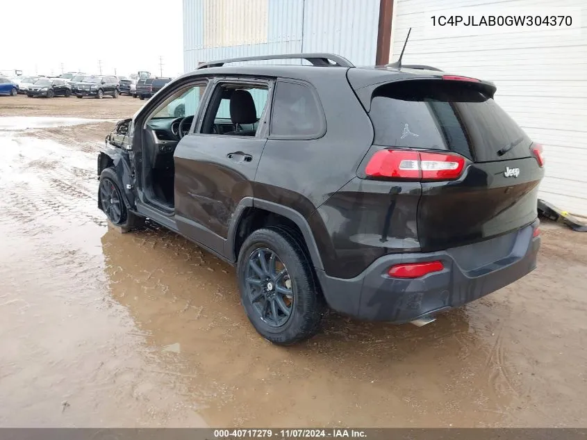 2016 Jeep Cherokee Sport VIN: 1C4PJLAB0GW304370 Lot: 40717279