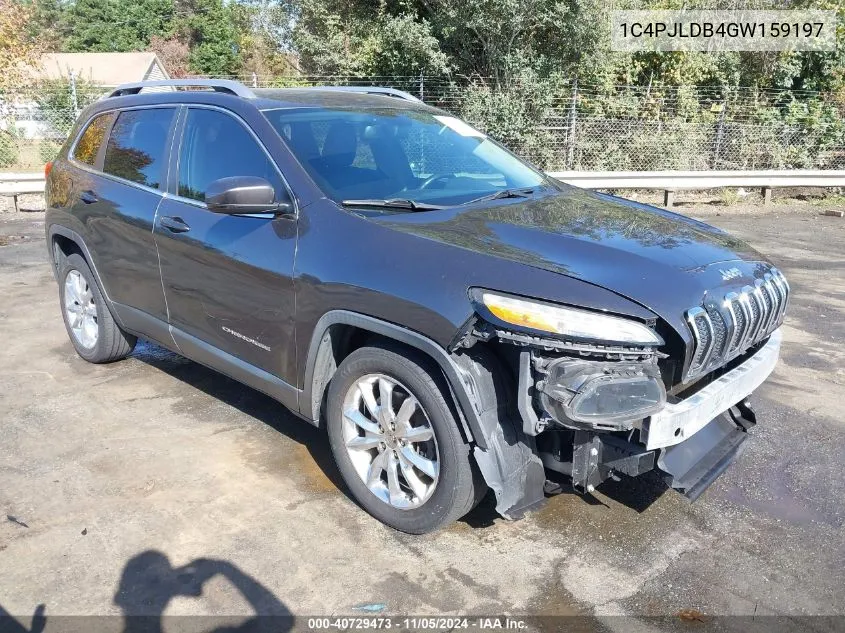 2016 Jeep Cherokee Limited VIN: 1C4PJLDB4GW159197 Lot: 40729473