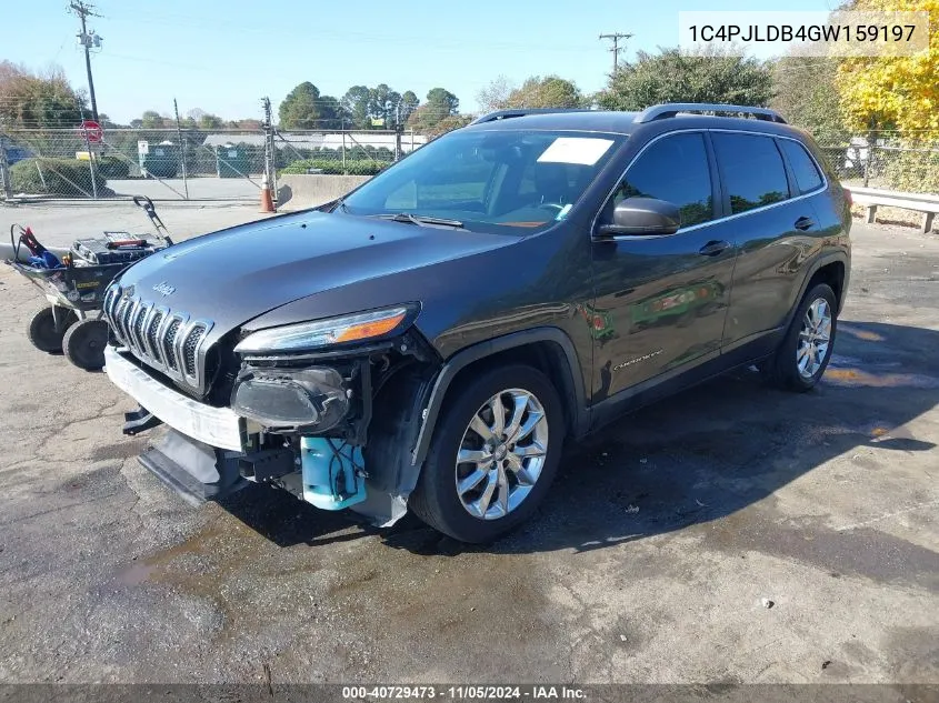 2016 Jeep Cherokee Limited VIN: 1C4PJLDB4GW159197 Lot: 40729473