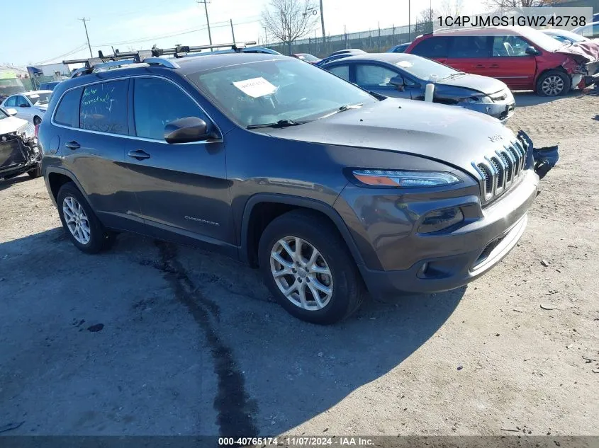 2016 Jeep Cherokee Latitude VIN: 1C4PJMCS1GW242738 Lot: 40765174