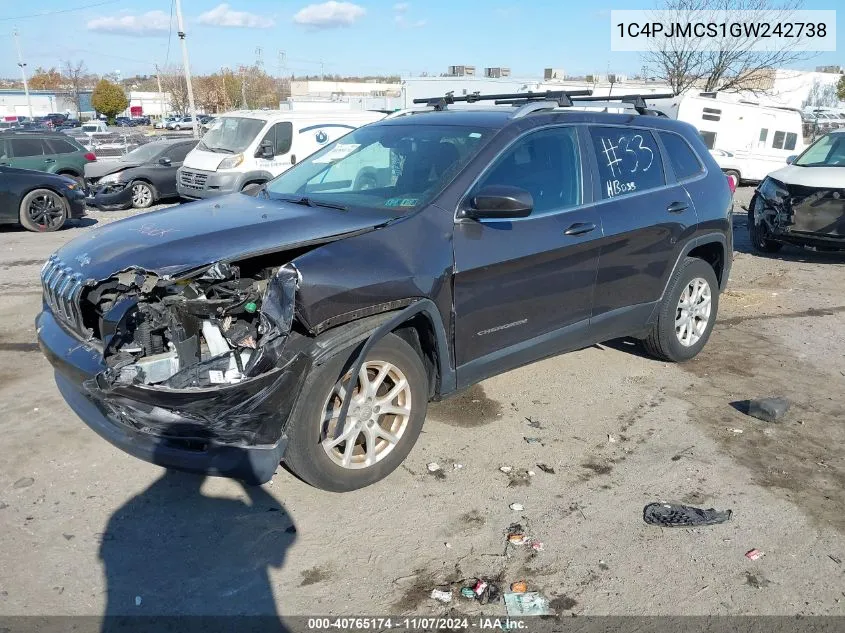 2016 Jeep Cherokee Latitude VIN: 1C4PJMCS1GW242738 Lot: 40765174