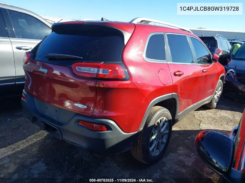 2016 Jeep Cherokee Latitude VIN: 1C4PJLCB8GW319728 Lot: 40783025