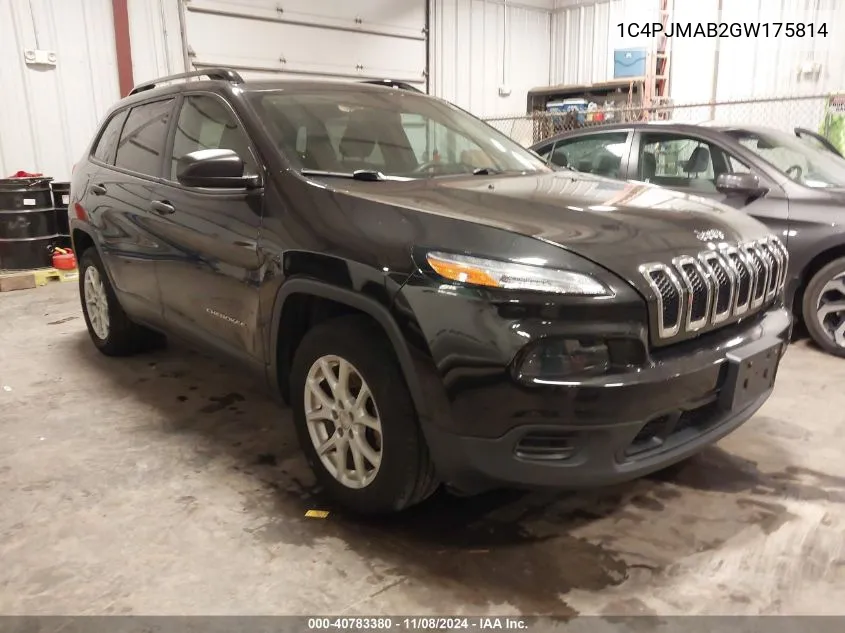 2016 Jeep Cherokee Sport VIN: 1C4PJMAB2GW175814 Lot: 40783380