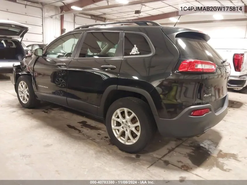 2016 Jeep Cherokee Sport VIN: 1C4PJMAB2GW175814 Lot: 40783380