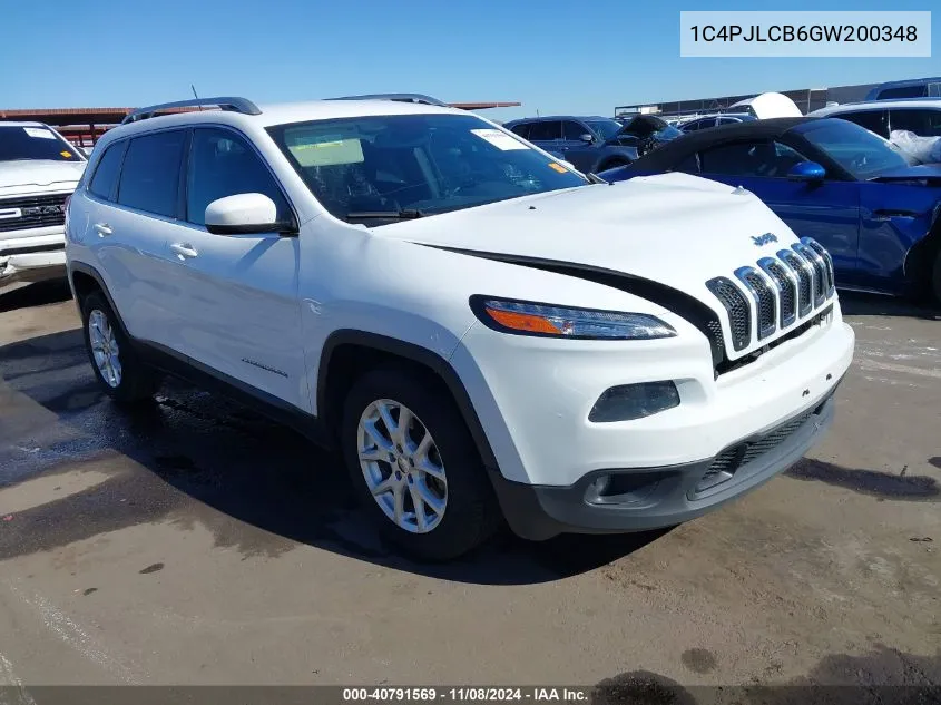 2016 Jeep Cherokee Latitude VIN: 1C4PJLCB6GW200348 Lot: 40791569