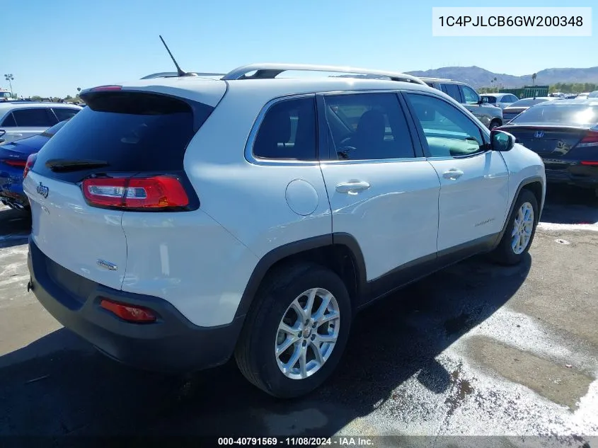 2016 Jeep Cherokee Latitude VIN: 1C4PJLCB6GW200348 Lot: 40791569