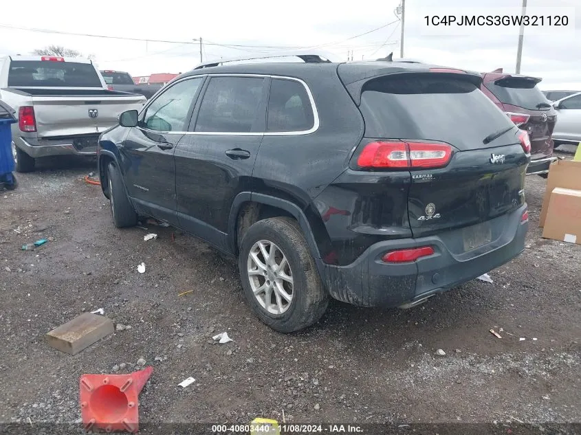 2016 Jeep Cherokee Latitude VIN: 1C4PJMCS3GW321120 Lot: 40803440