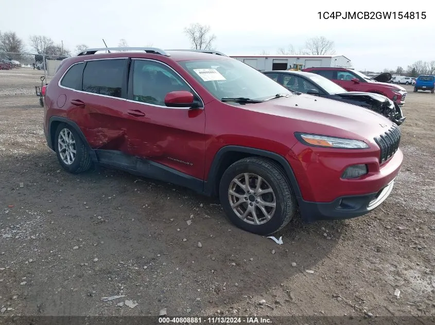 2016 Jeep Cherokee Latitude VIN: 1C4PJMCB2GW154815 Lot: 40808881