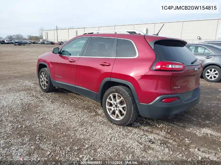 2016 Jeep Cherokee Latitude VIN: 1C4PJMCB2GW154815 Lot: 40808881