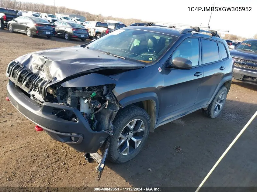 1C4PJMBSXGW305952 2016 Jeep Cherokee Trailhawk