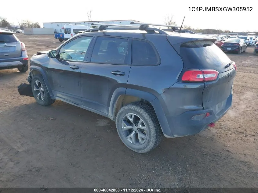 1C4PJMBSXGW305952 2016 Jeep Cherokee Trailhawk