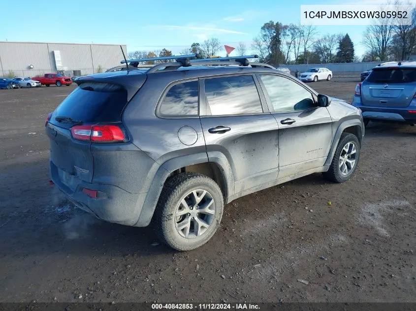 1C4PJMBSXGW305952 2016 Jeep Cherokee Trailhawk