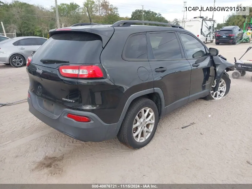 2016 Jeep Cherokee Sport VIN: 1C4PJLAB6GW291513 Lot: 40876721