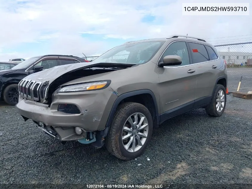 1C4PJMDS2HW593710 2017 Jeep Cherokee Limited