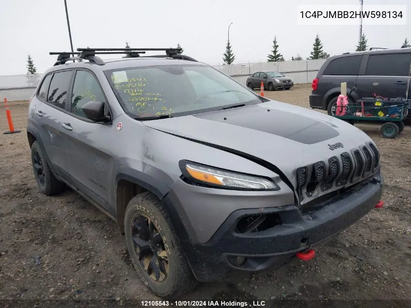 2017 Jeep Cherokee Trailhawk VIN: 1C4PJMBB2HW598134 Lot: 12105543