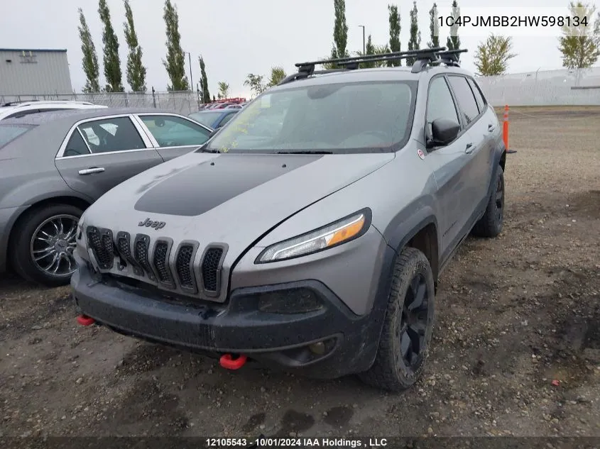 2017 Jeep Cherokee Trailhawk VIN: 1C4PJMBB2HW598134 Lot: 12105543