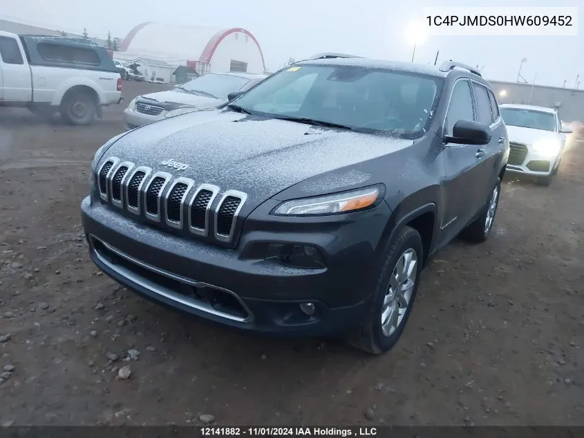 2017 Jeep Cherokee Limited VIN: 1C4PJMDS0HW609452 Lot: 12141882