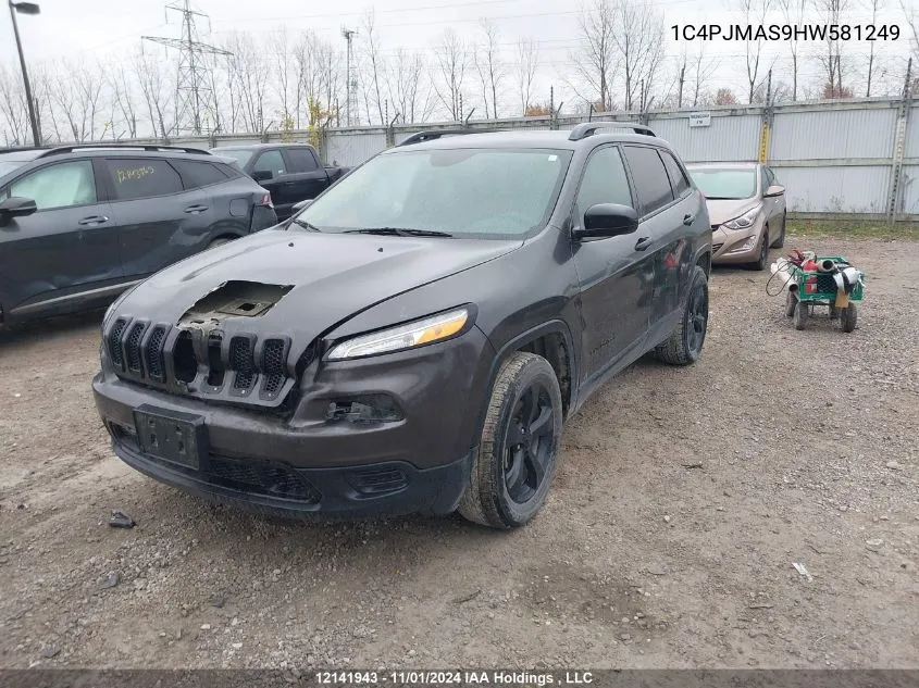 2017 Jeep Cherokee Sport VIN: 1C4PJMAS9HW581249 Lot: 12141943