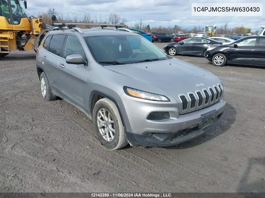 2017 Jeep Cherokee North VIN: 1C4PJMCS5HW630430 Lot: 12143250