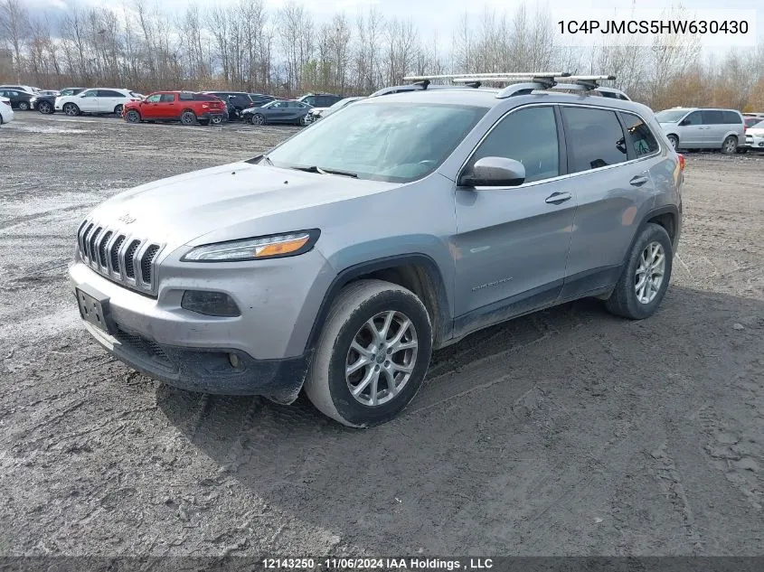 2017 Jeep Cherokee North VIN: 1C4PJMCS5HW630430 Lot: 12143250