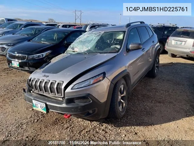 2017 Jeep Cherokee Trailhawk VIN: 1C4PJMBS1HD225761 Lot: 20181700