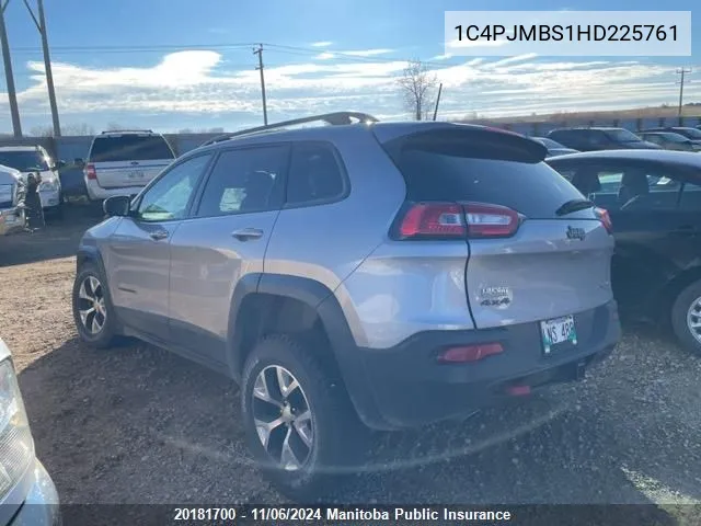 2017 Jeep Cherokee Trailhawk VIN: 1C4PJMBS1HD225761 Lot: 20181700