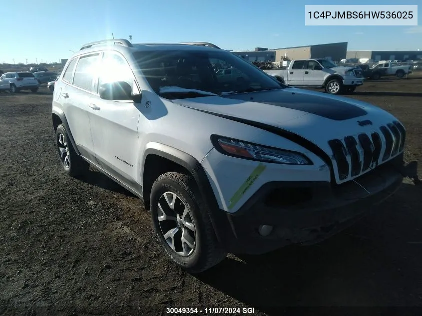 2017 Jeep Cherokee Trailhawk VIN: 1C4PJMBS6HW536025 Lot: 30049354