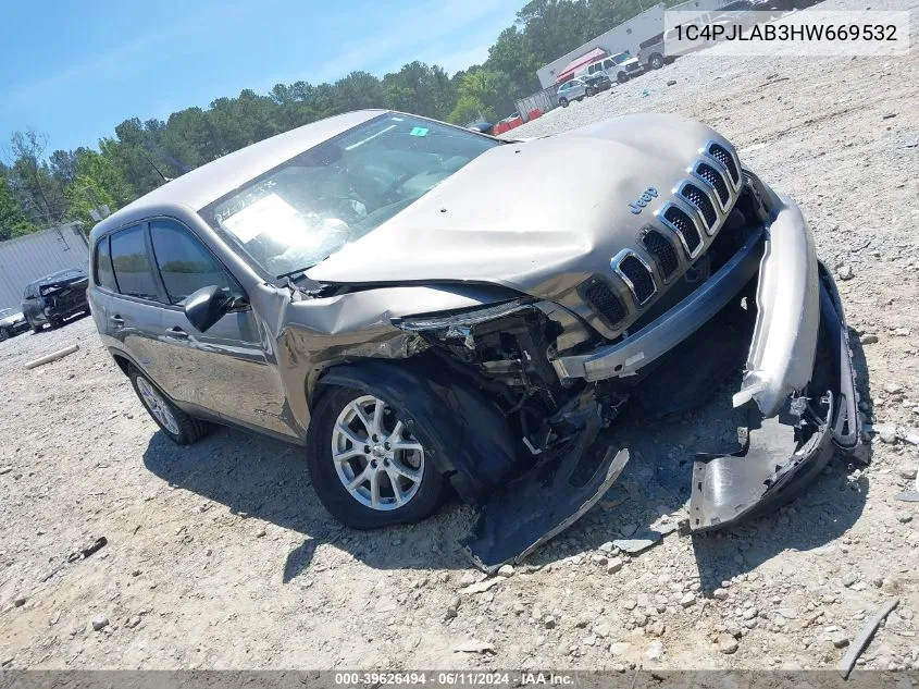 1C4PJLAB3HW669532 2017 Jeep Cherokee Sport Fwd